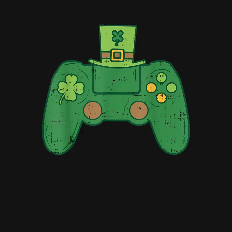 Video Game Controller Irish Gamer Boys St Patricks Day Men Youth Staple T-Shirt