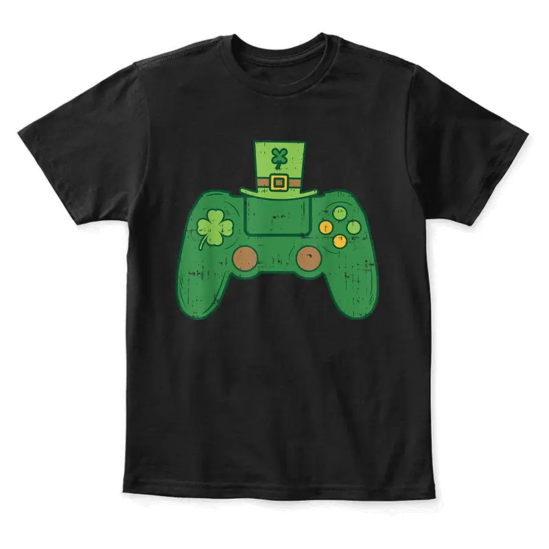 Video Game Controller Irish Gamer Boys St Patricks Day Men Youth Staple T-Shirt