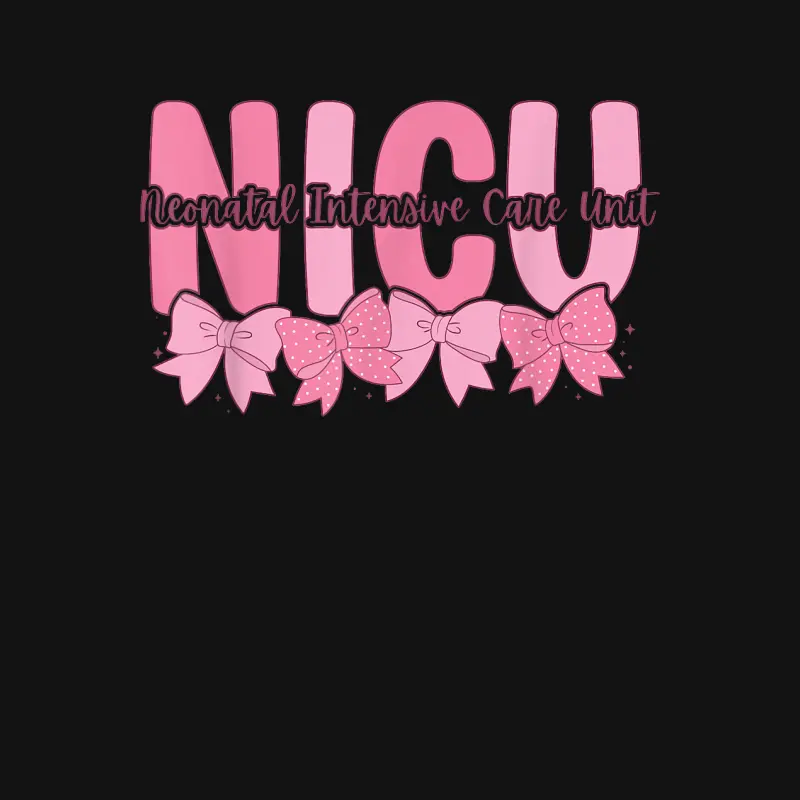 Coquette Nicu Nurse Pink Bow Neonatal Intensive Care Unit Youth Staple T-Shirt
