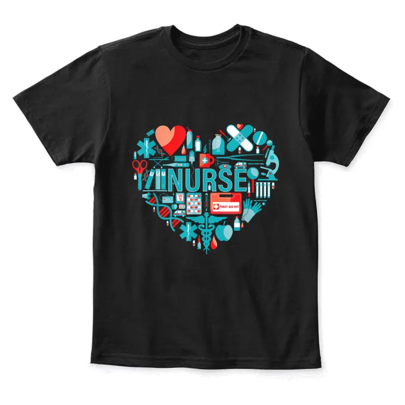 Nurse Love Nursing Student Rn Nurse Heart Cna Women Men Gift Youth Staple T-Shirt