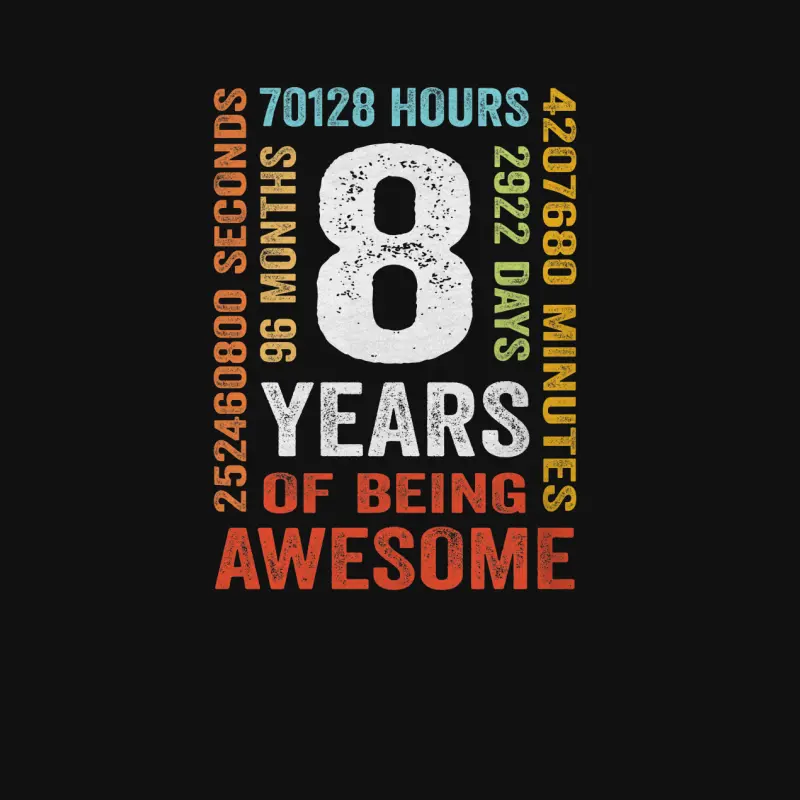 8Th Birthday 8 Years Old Vintage Retro 96 Months Baby Onesie