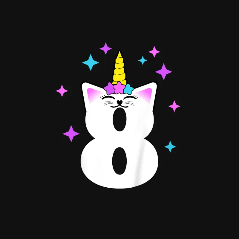 Kids 8 Year Old Cat Unicorn Caticorn 8Th Birthday Party Girls Baby Onesie