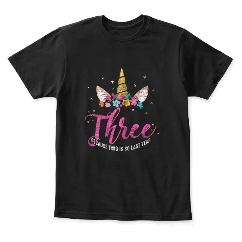 3 Years Old Birthday Girl Gifts Unicorn 3Rd Birthday Youth Staple T-Shirt