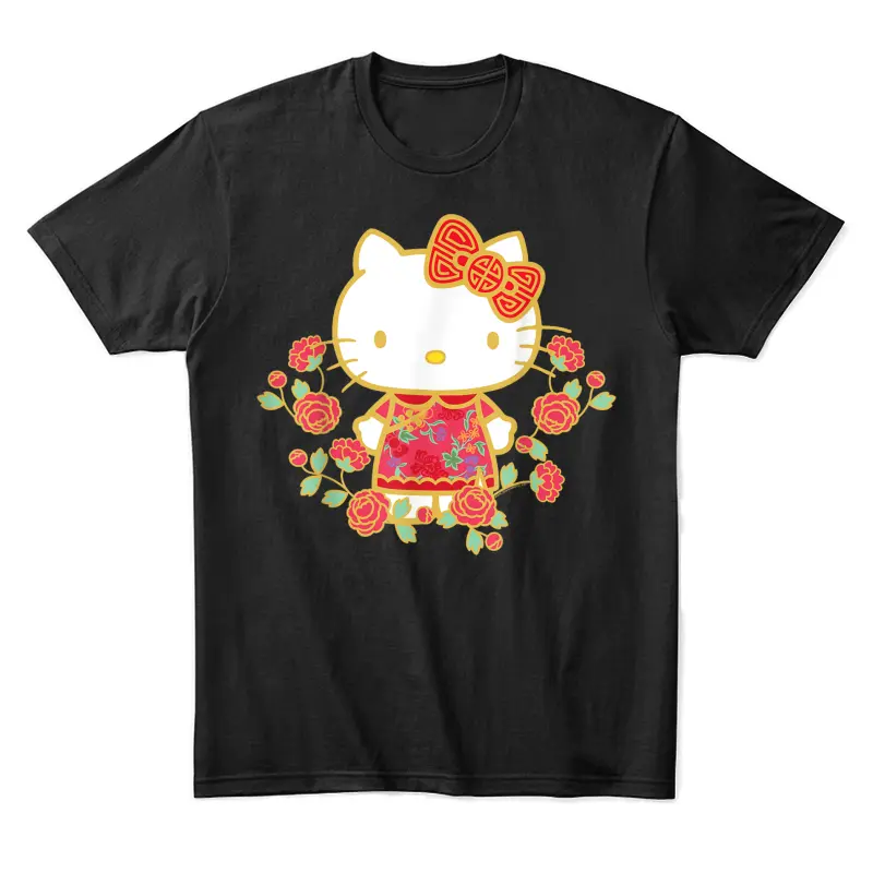 Hello Kitty Happy Lunar New Year Tee Shirt Unisex Staple T-Shirt