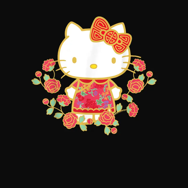 Hello Kitty Happy Lunar New Year Tee Shirt Unisex Staple T-Shirt