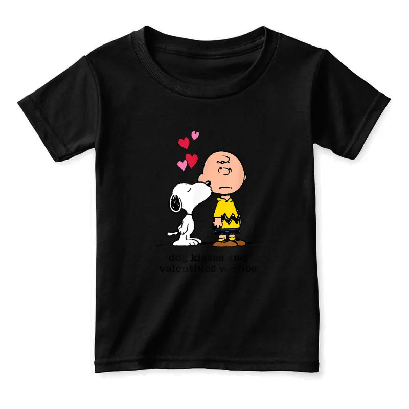 Peanuts - Snoopy And Charlie Dog Kisses Valentine Wishes Toddler Staple T-Shirt