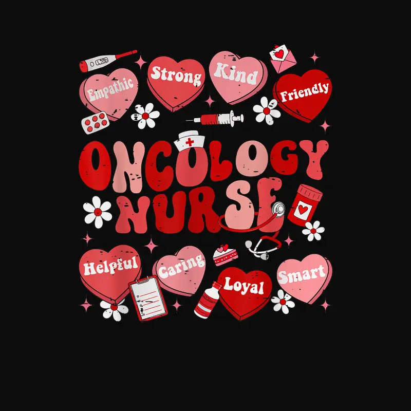 Retro Cute Oncology Nurse Valentines Day Candy Heart Nursing Unisex Staple T-Shirt