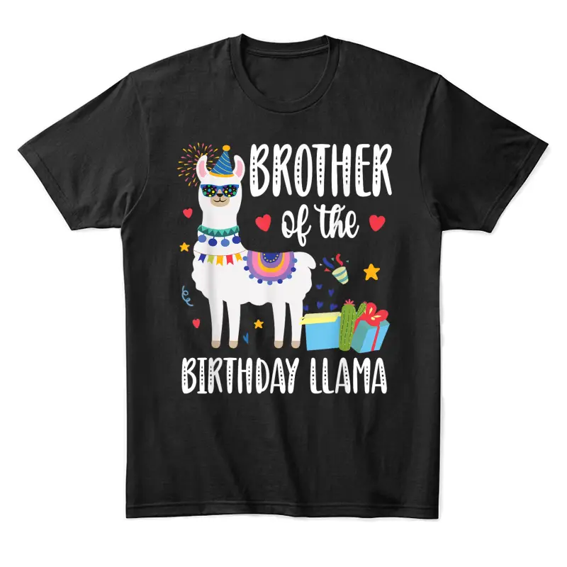 Brother Of Birthday Llama Birthday Boy Girl Outfit Family Unisex Staple T-Shirt
