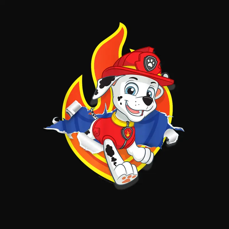 Paw Patrol Marshall Torn Badge Unisex Staple T-Shirt