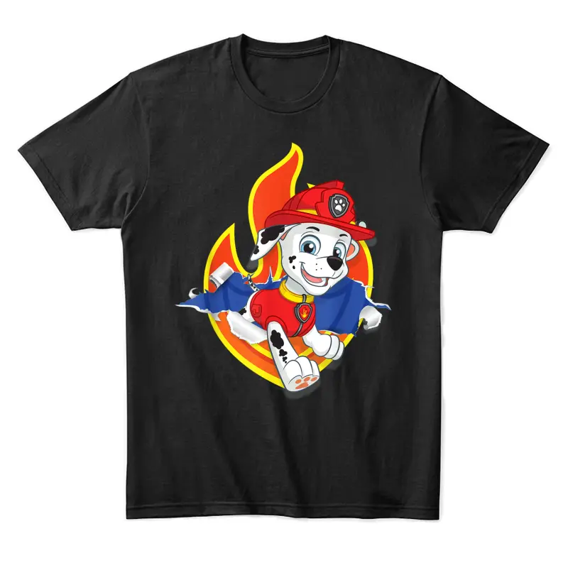 Paw Patrol Marshall Torn Badge Unisex Staple T-Shirt