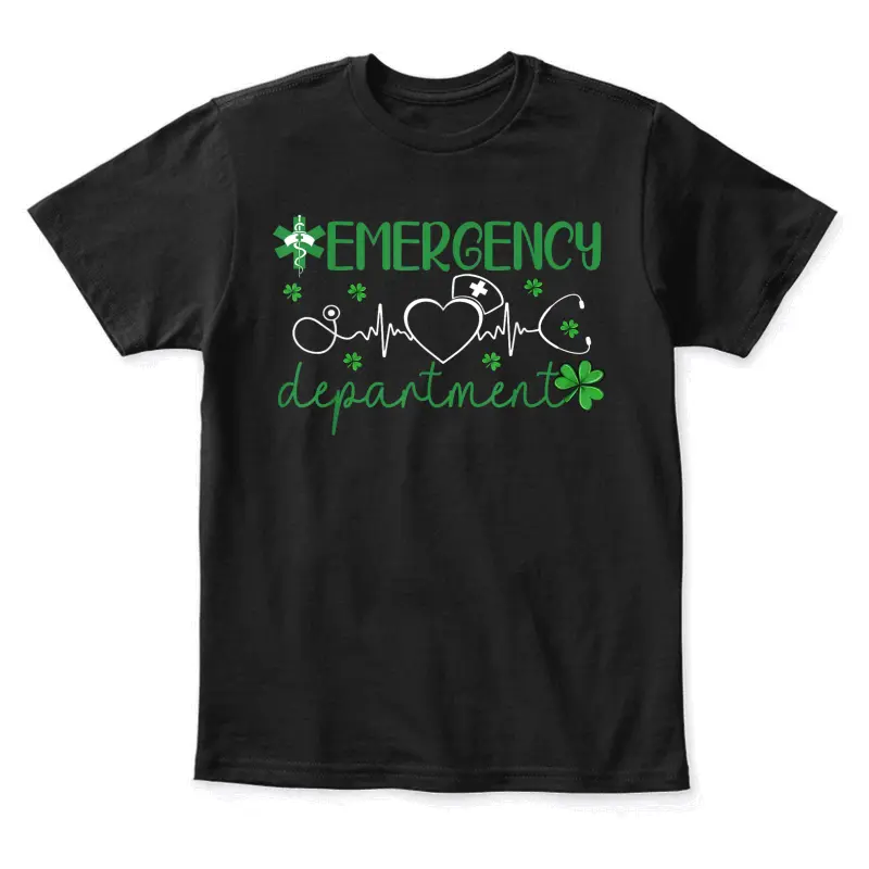 Emergency Department Funny Er Nurse Irish St Patricks Day Youth Staple T-Shirt