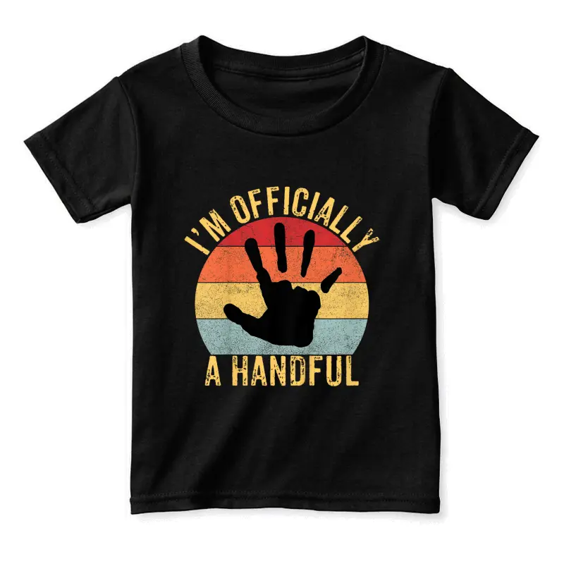 I'm Officially A Handful Five Cute 5Th Birthday Turning 5 Toddler Staple T-Shirt