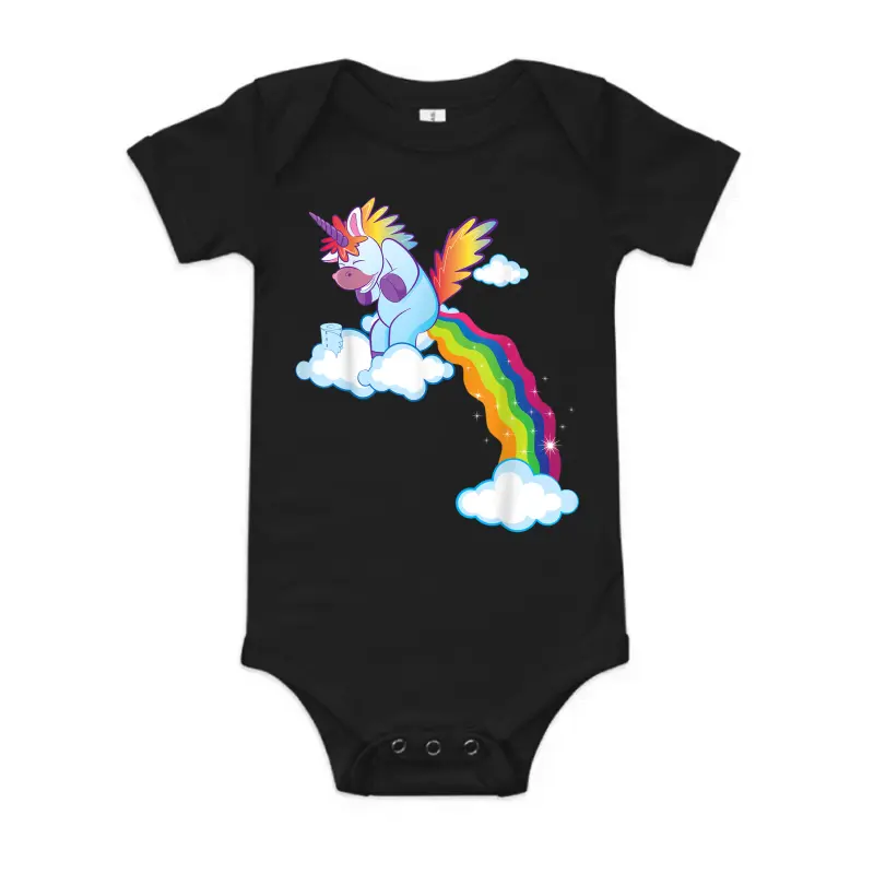 Unicorn Lover Gift Funny Rainbow Pooping Unicorn Baby Onesie
