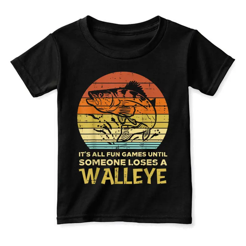 Fun Games Until Someone Loses Walleye Retro Ice Fishing Dad Toddler Staple T-Shirt