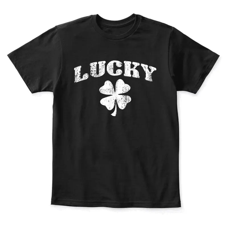 Vintage Style Lucky Clover St Patrick's Day Youth Staple T-Shirt