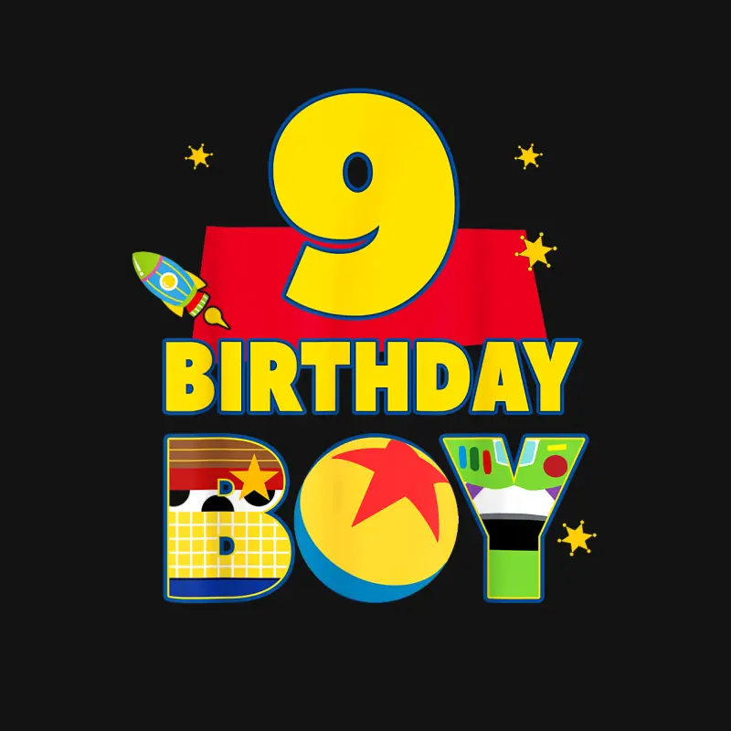 9Th Birthday Boy 9 Year Old Story Funny Toy Son B-Day Party Unisex Long Sleeve T-Shirt