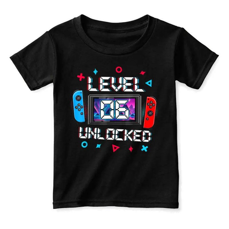 Level 6 Unlocked Gamer 6Th Birthday Gift Video Game Boys Toddler Staple T-Shirt