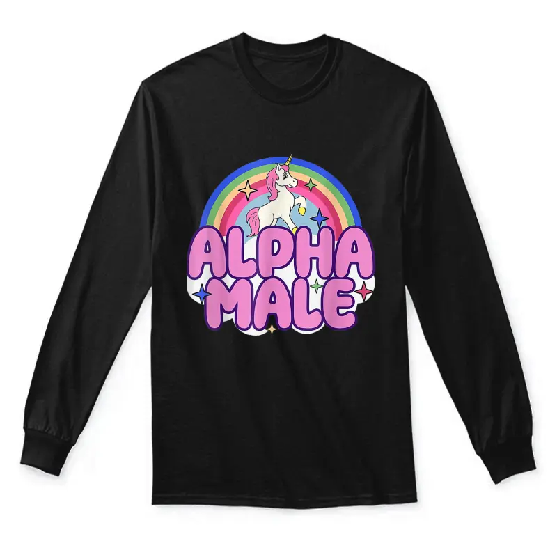 Ironic Alpha Male Unicorn Rainbow For Men Women Unisex Long Sleeve T-Shirt