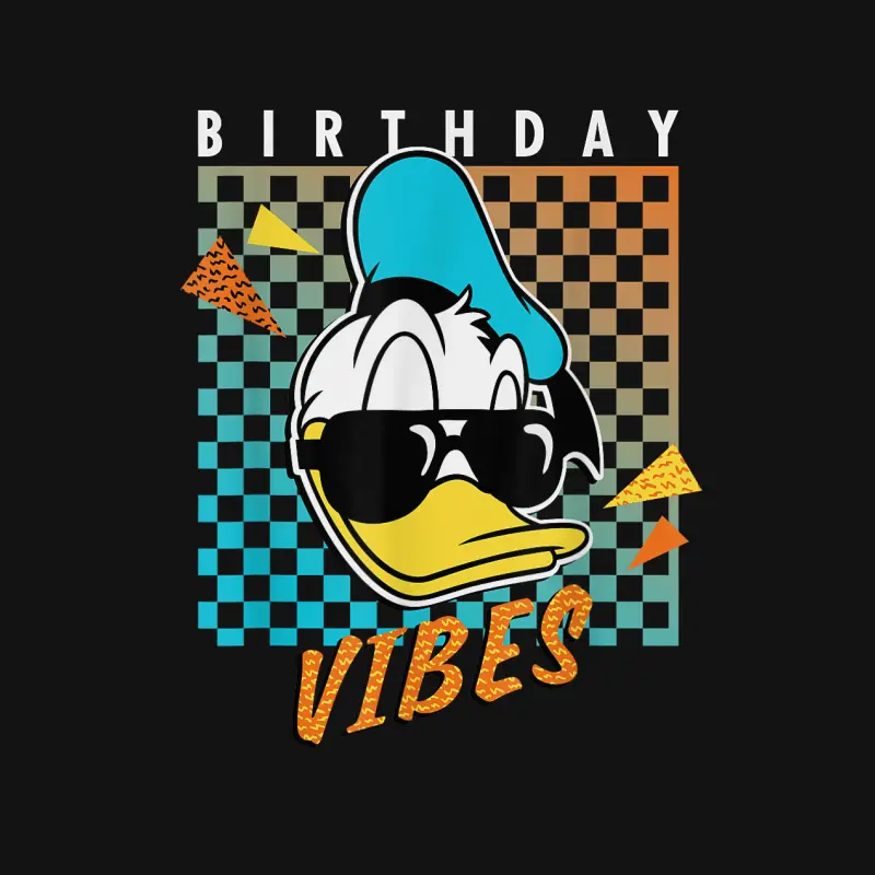 Disney Donald Duck Birthday Vibes 80S Unisex Long Sleeve T-Shirt