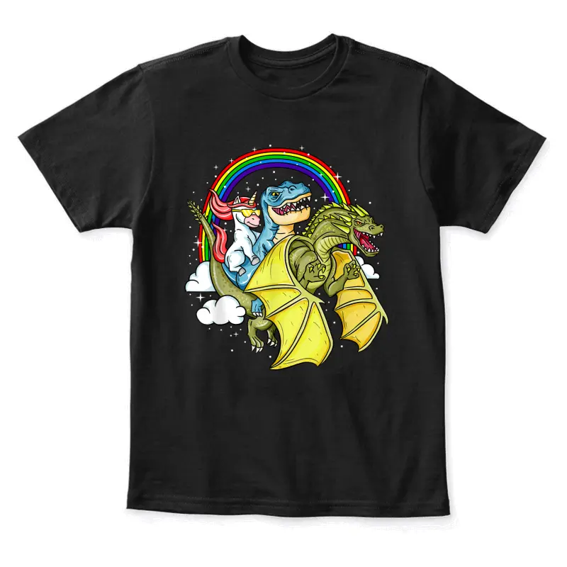 Unicorn T-Rex Dinosaur Dragon Fantasy Gift Youth Staple T-Shirt