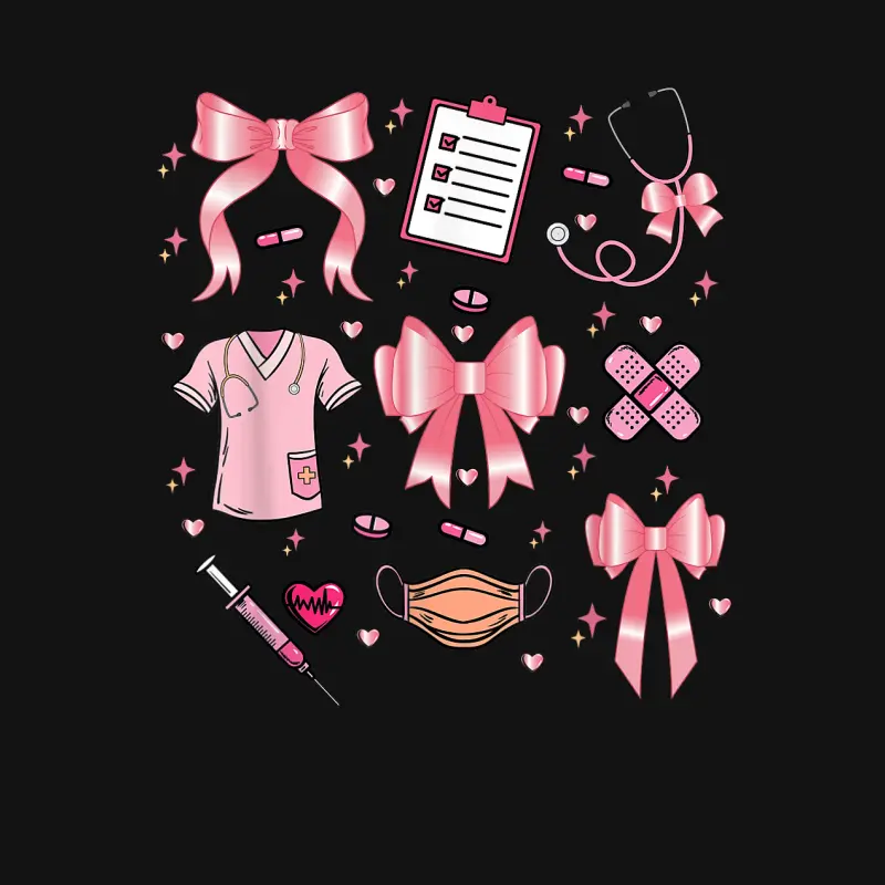 Nurse Coquette Bow Cute Nursing Student Gift Er Rn Matching Youth Staple T-Shirt