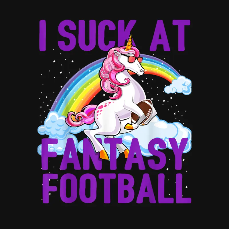 I Suck At Fantasy Football Unicorn Rainbow Loser Men Gift Baby Onesie