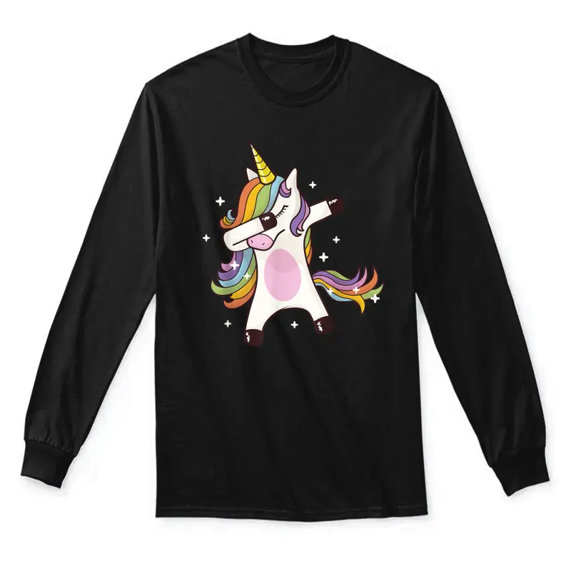 Dabbing Unicorn Unisex Long Sleeve T-Shirt