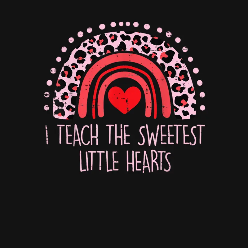 I Teach The Sweetest Hearts Rainbow Teacher Valentines Day Unisex Long Sleeve T-Shirt