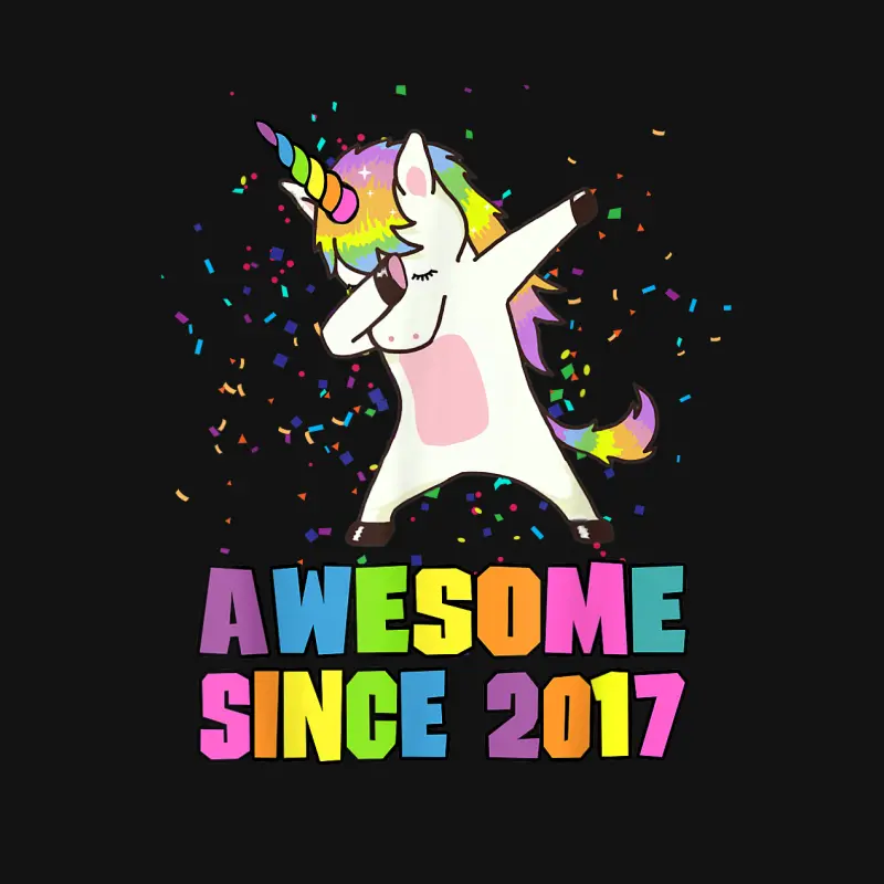 Awesome Since 2017 Unicorn Unisex Long Sleeve T-Shirt