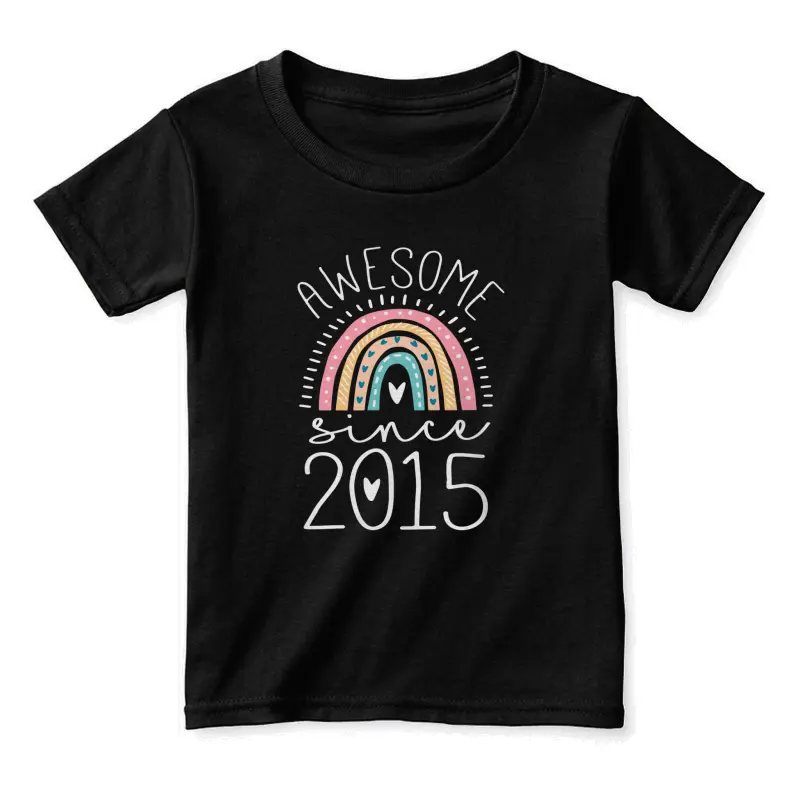 Awesome Since 2015 10Th Birthday Rainbow Gifts Born In 2015 Toddler Staple T-Shirt