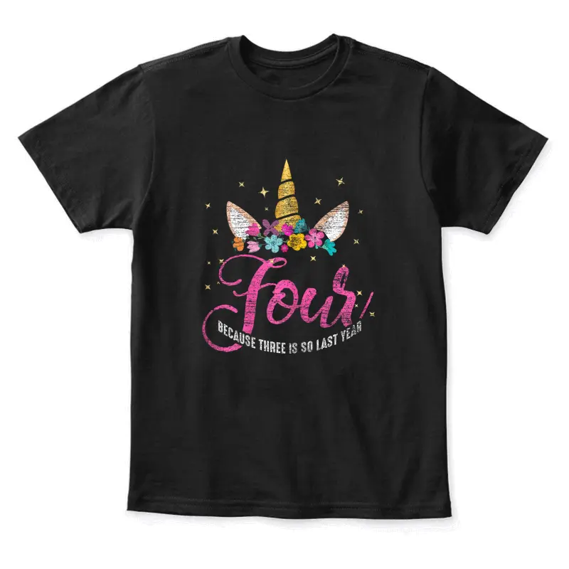 4 Years Old Birthday Girl Gifts Unicorn 4Th Birthday Youth Staple T-Shirt