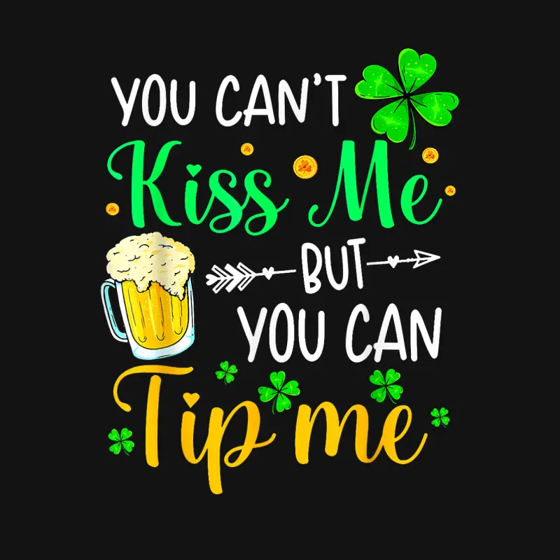 St Patrick's Day Lucky Shamrock Waitress Bartender Waiter Unisex Long Sleeve T-Shirt
