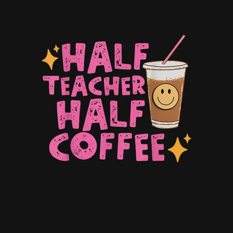 Half Teacher Half Coffee Teacher Shirt Coffee Teach Repeat Youth Staple T-Shirt