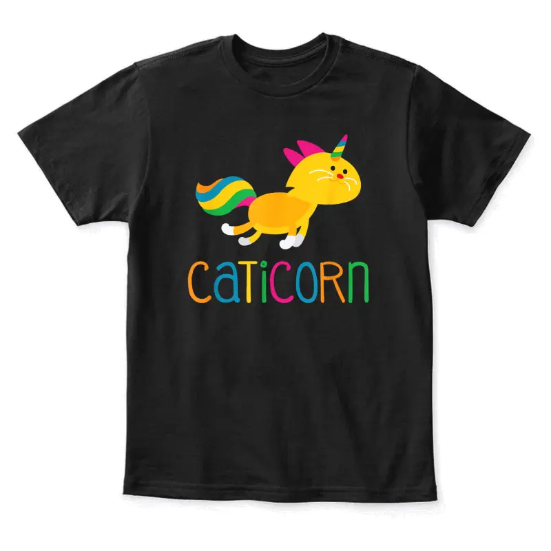 Caticorn Rainbow T Shirt Meowgical Cat Unicorn Kittycorn Tee Youth Staple T-Shirt