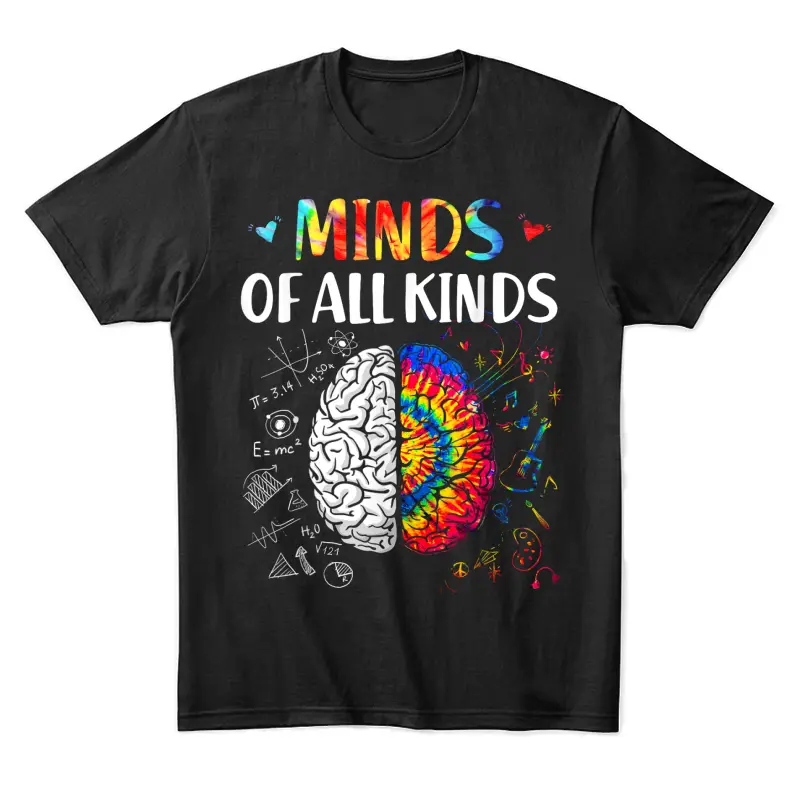 Minds Of All Kinds Neurodiversity Autism Awareness Adhd Asd Unisex Staple T-Shirt