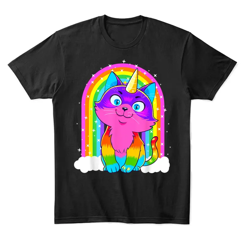 Caticorn Unicorn Cat Rainbow Kittycorn Kitty Gift Girl Women Unisex Staple T-Shirt