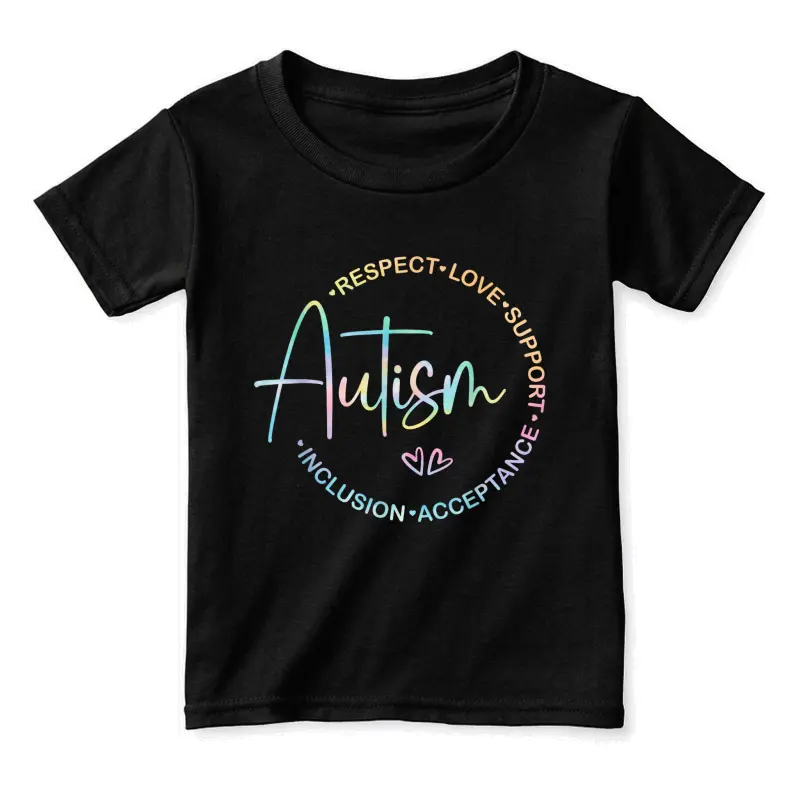 Respect Love Support Autism Awareness Month Women Men Toddler Staple T-Shirt