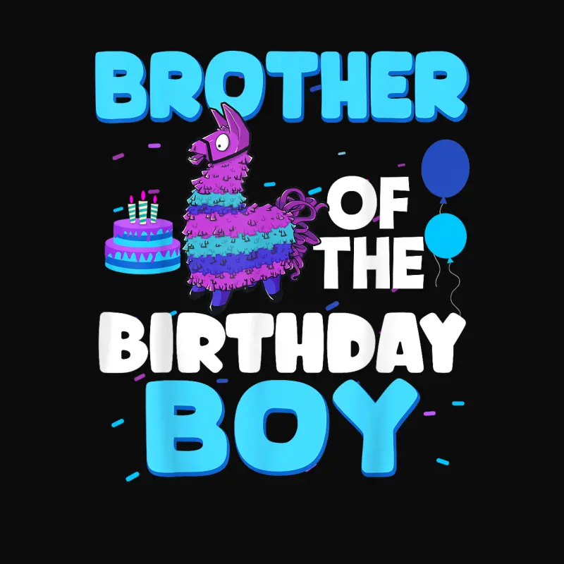 Brother Of The Birthday Boy Llama Family Party Decorations Unisex Staple T-Shirt