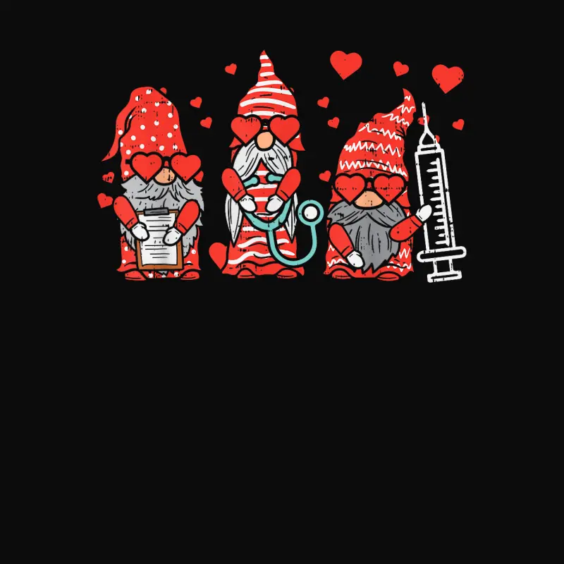 Gnome Nurse Scrub Valentine Rn Icu Er Valentines Day Women Unisex Staple T-Shirt