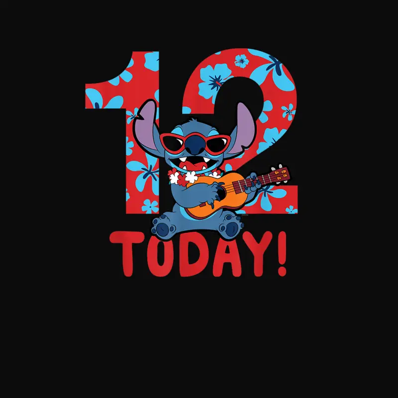 Disney Lilo & Stitch Tropical Birthday 12 Years Old Today Unisex Staple T-Shirt