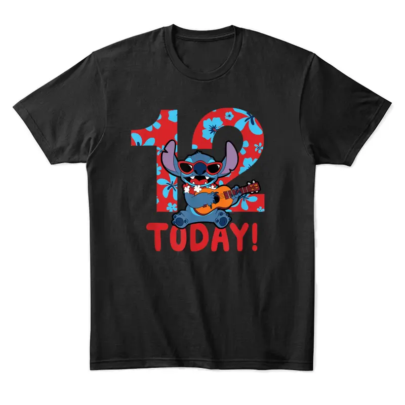 Disney Lilo & Stitch Tropical Birthday 12 Years Old Today Unisex Staple T-Shirt