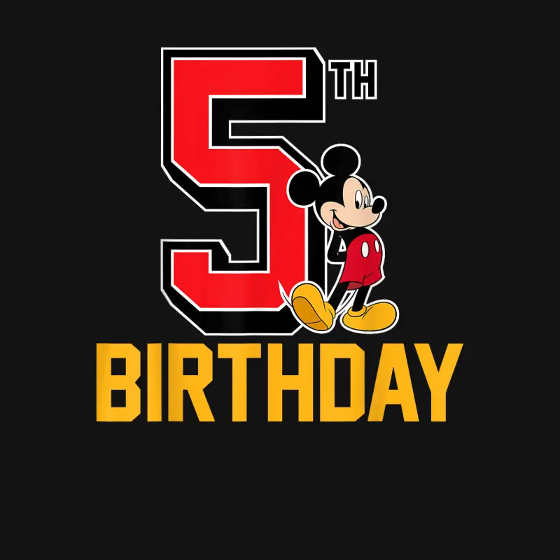 Disney Mickey Mouse My 5Th Birthday Unisex Long Sleeve T-Shirt