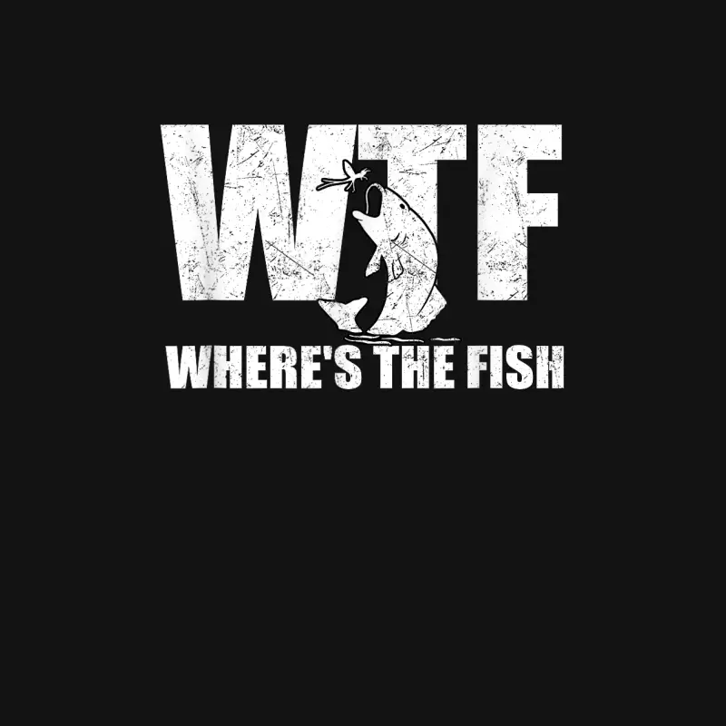 Wtf Where's The Fish Men's Funny Fishing Gifts Fathers Day Youth Staple T-Shirt