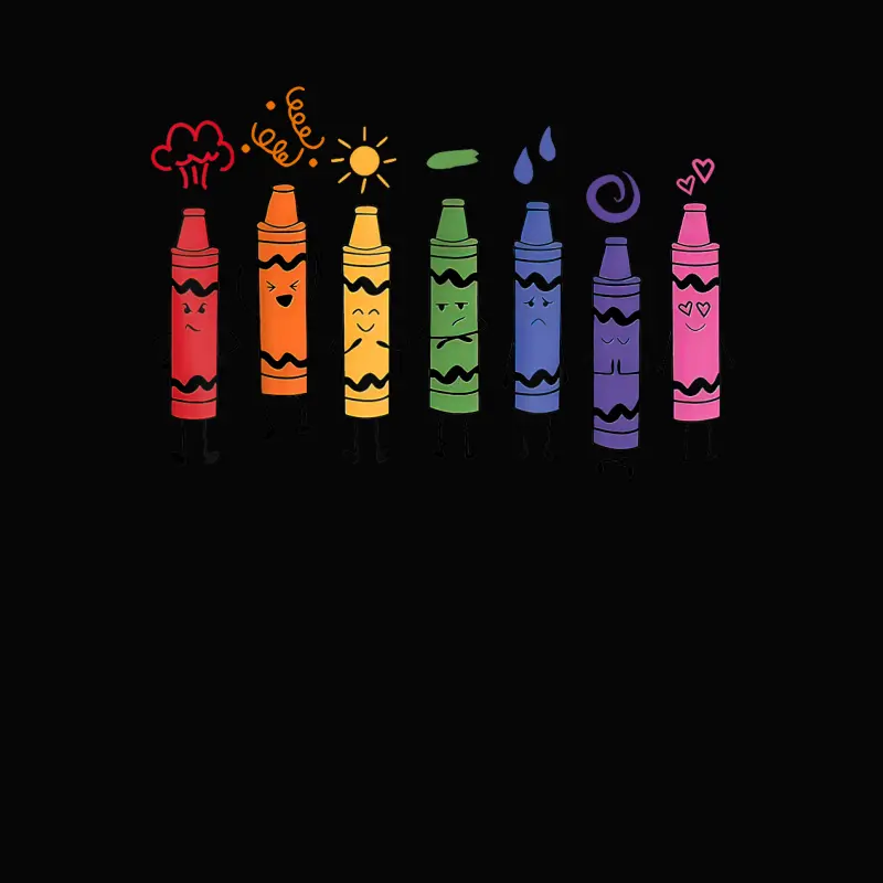 Mood Color Crayons Teacher Toddler Staple T-Shirt