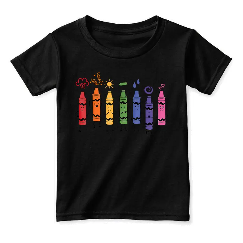 Mood Color Crayons Teacher Toddler Staple T-Shirt