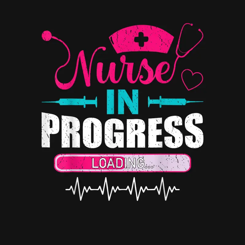Nurse In Progress Nurse Funny Nursing School Unisex Long Sleeve T-Shirt