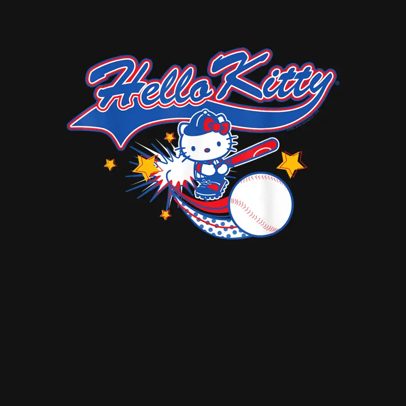Hello Kitty Home Run Baseball Softball Tee Shirt Unisex Long Sleeve T-Shirt