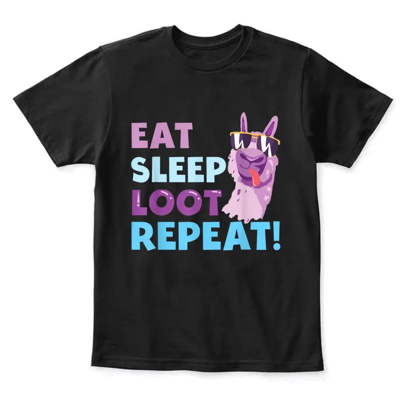 Eat Sleep Loot Repeat - Llama Birthday Party Gift Youth Staple T-Shirt