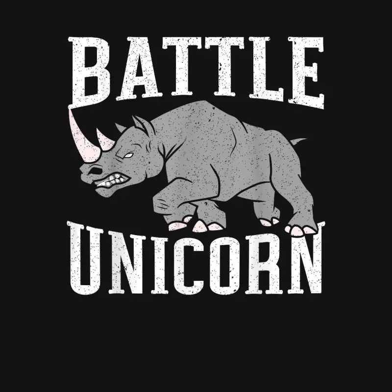 Battle Unicorn Rhinocerus Wildlife Animal Herbivore Rhino Unisex Long Sleeve T-Shirt