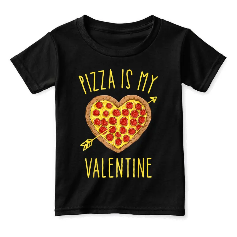 Pizza Is My Valentine Valentines Day Heart Pepperoni Lover Toddler Staple T-Shirt